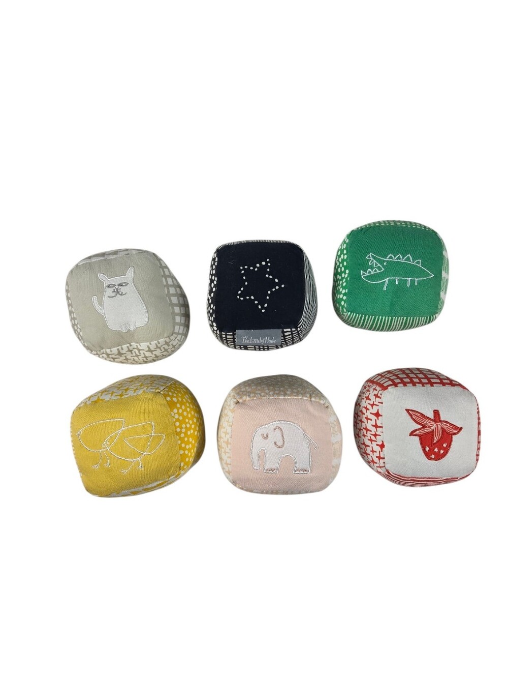 The Land of Nod First Impression Soft Blocks Baby Rattle Blocks